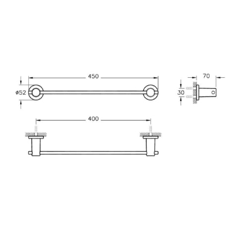 Vitra Ilia 45cm Towel Rail