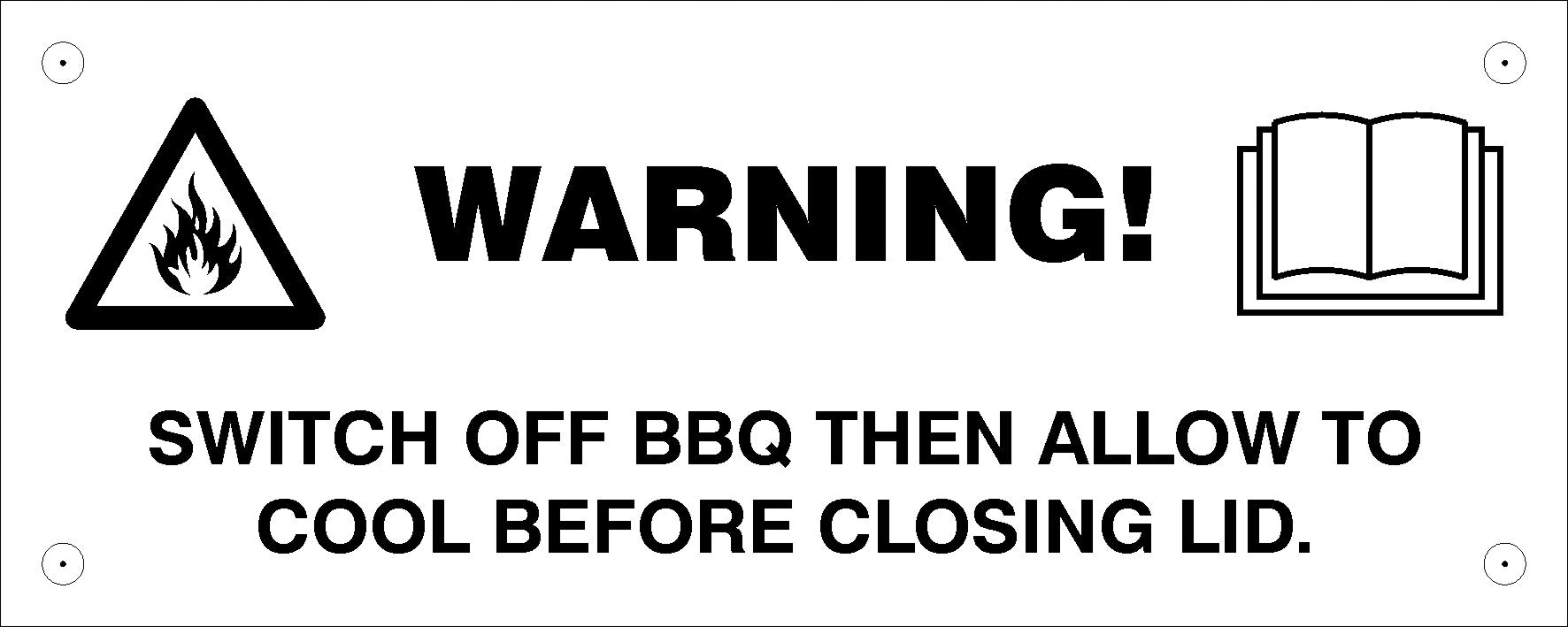 BBQ Warning Plate Stainless Steel Label