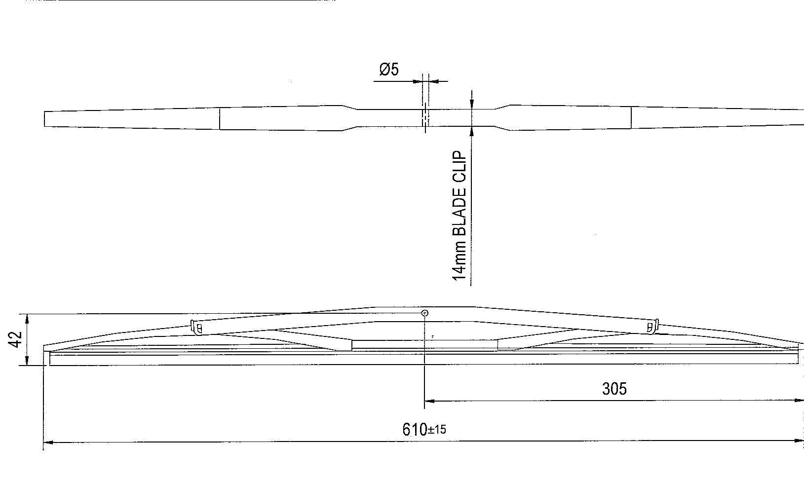 Sealine S38, S41, S42, S43, SC38, F42/5 Curved 24" Wiper Blade