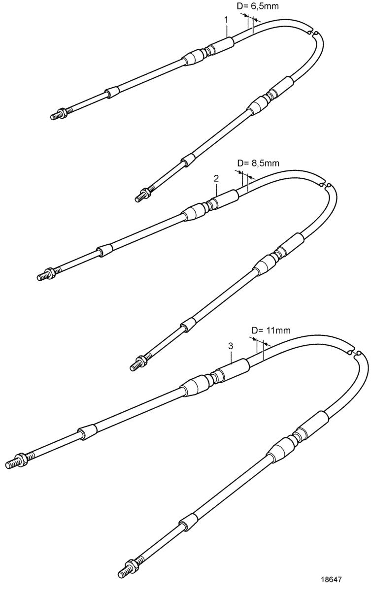 15'0" LOW FRICTION CONTROL CABLE