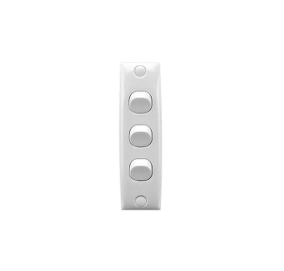 3 Gang Architrave Switch White (Replacement Solution)