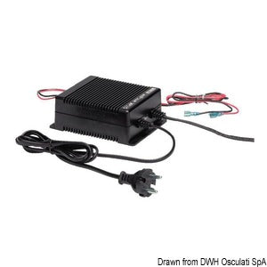 Mains adaptor 110v-240v AC to 12/24v DC. Priority to AC feed to fridge