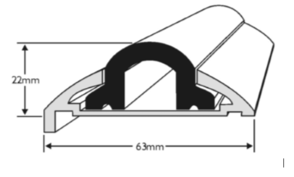 Black Fender Rubbing Strake Insert for 63mm Aluminium Profile