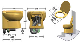 TECMA ELECTRIC TOILET 12 VOLT SHORT SILENCE