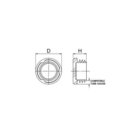 Black Stantion Insert 25mm (Pack of 10)