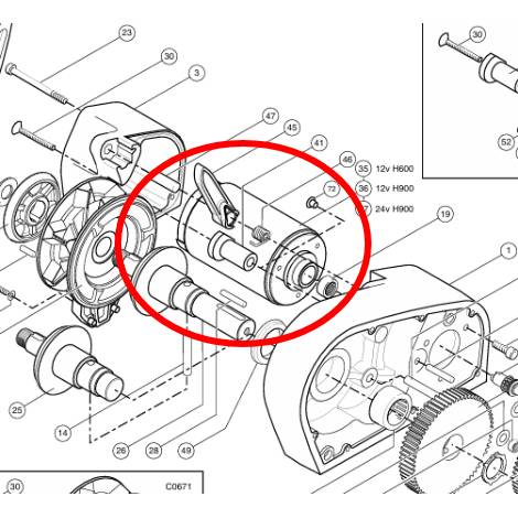 Simpson Lawrence Horizon 900 12v Motor