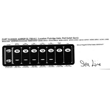 Sealine T50 Seaplex 376RSP 8-Way Rocker Switch (Address 801 / 857)