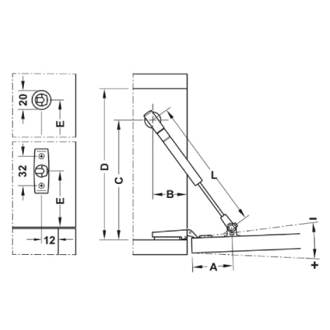 Flap Stay 164mm - 355mm