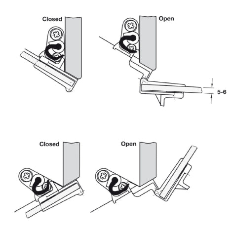 Glass Door Hinge 210° Nickle Plated (Set)
