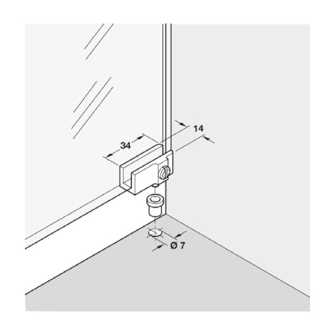 Glass Door Hinge 90° Pivot Black Pair (Replacement Solution)