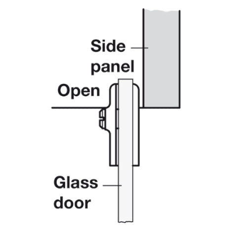 Glass Door Hinge 90° Pivot Black Pair (Replacement Solution)
