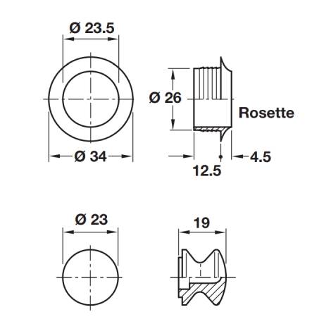 Push Button & Rose Nickel Finish