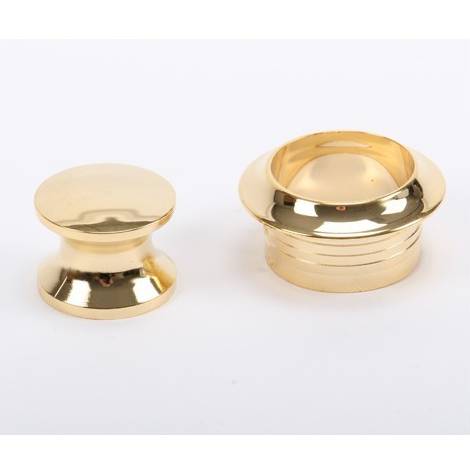 Push Button & Rose Polished Brass Finish