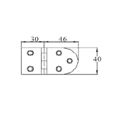 Stainless Steel Hatch Hinge 5 x (M6 X 50mm) Studs