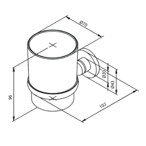 Damixa Tumbler and Holder Chrome