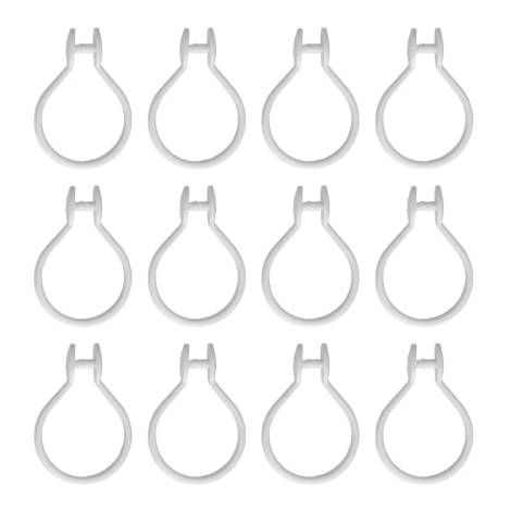 Shower Curtain Rings White Plastic (12pc)
