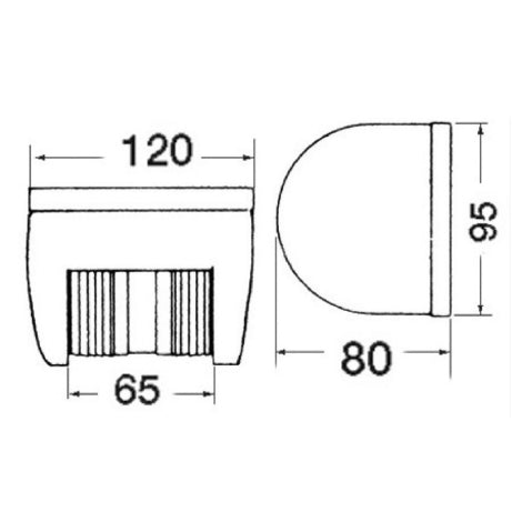 Aqua Signal Series 40 / 41 Starboard Navigation Light 12V White Case (Replacement Solution)