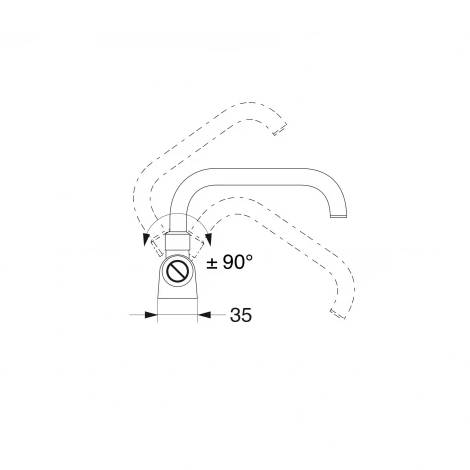 Chromed One Handle 360° Swivel Fold Down Mixer Tap
