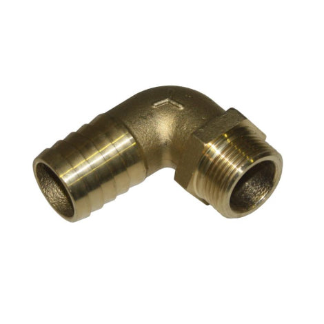 Brass 90 Degree Hose Tail, 3/4" BSP to 1" (25mm) Hose