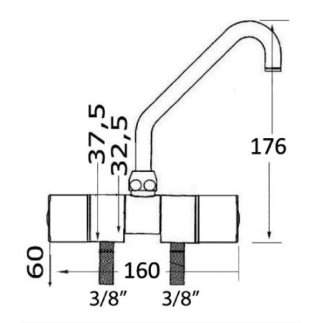 Chrome Cockpit Tap (Alde Tap Replacement Solution)
