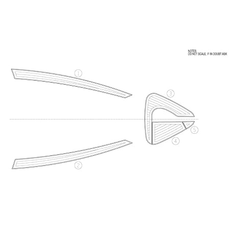 Sealine SC38 Coachroof & Anchor Well Teak Set