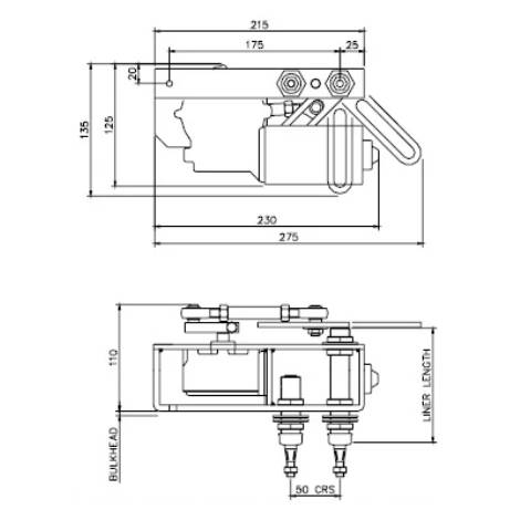 Sealine SC35 Wiper Motor 12V 90 Degree