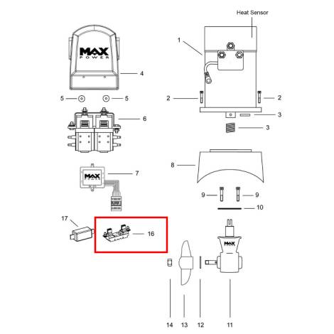MaxPower Fuse Holder for CT35/80/125/225 Bow Thruster