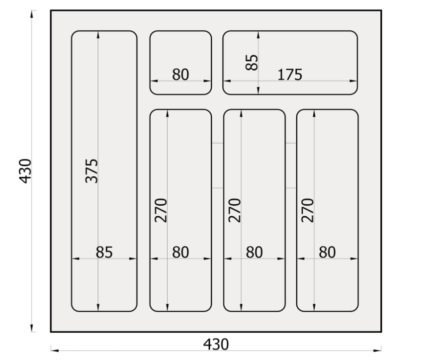 Cutlery Tray 43cm x 43cm