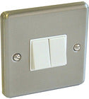 RPP S/Steel 2 Gang Light Switch