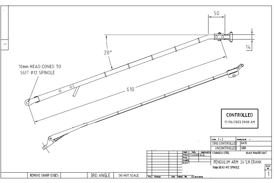 20 DEGREE LEFT HAND CRANK 24"+ TJ WIPER ARM