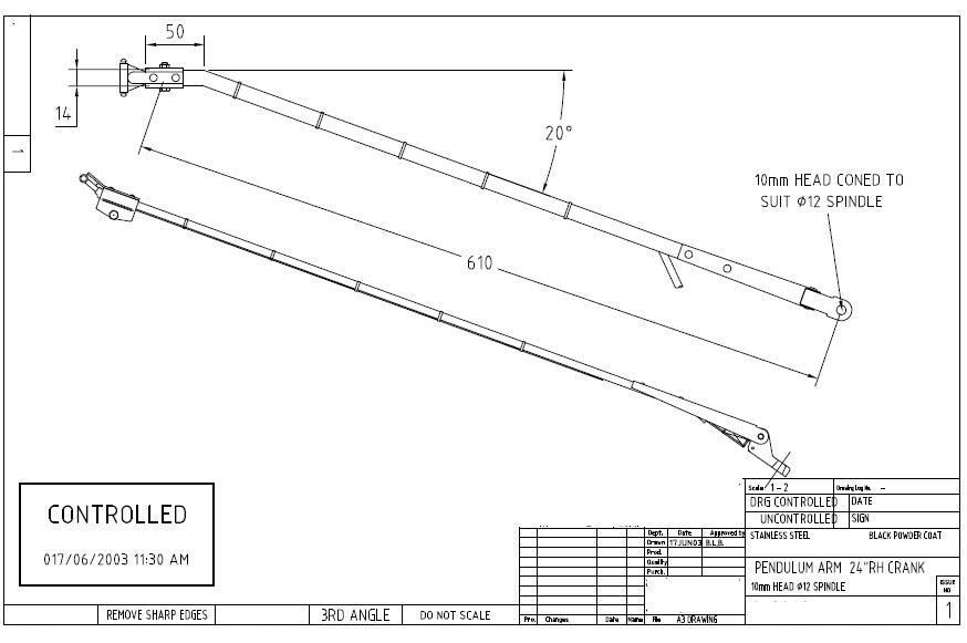20 DEGREE RIGHT HAND CRANK 24"+ TJ WIPER ARM