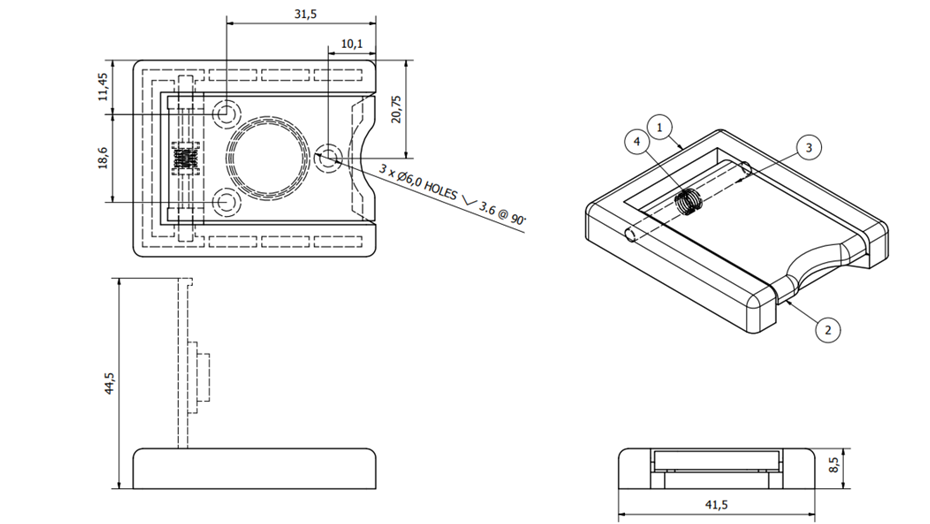 Black Plastic Spring Loaded Escutcheon