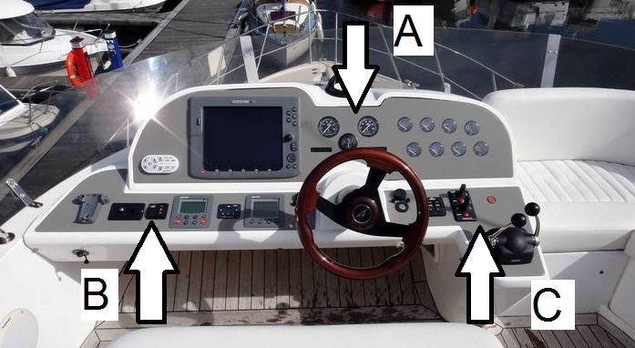 SEALINE F42/5 FLYBRIDGE PORT CONSOLE FASCIA