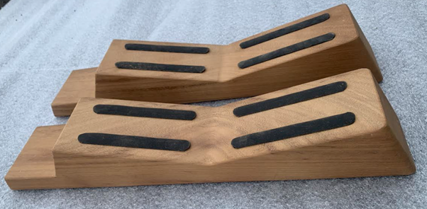 Sealine F42/5 Dinghy Fold Out Chock Teak Insert (Pair)