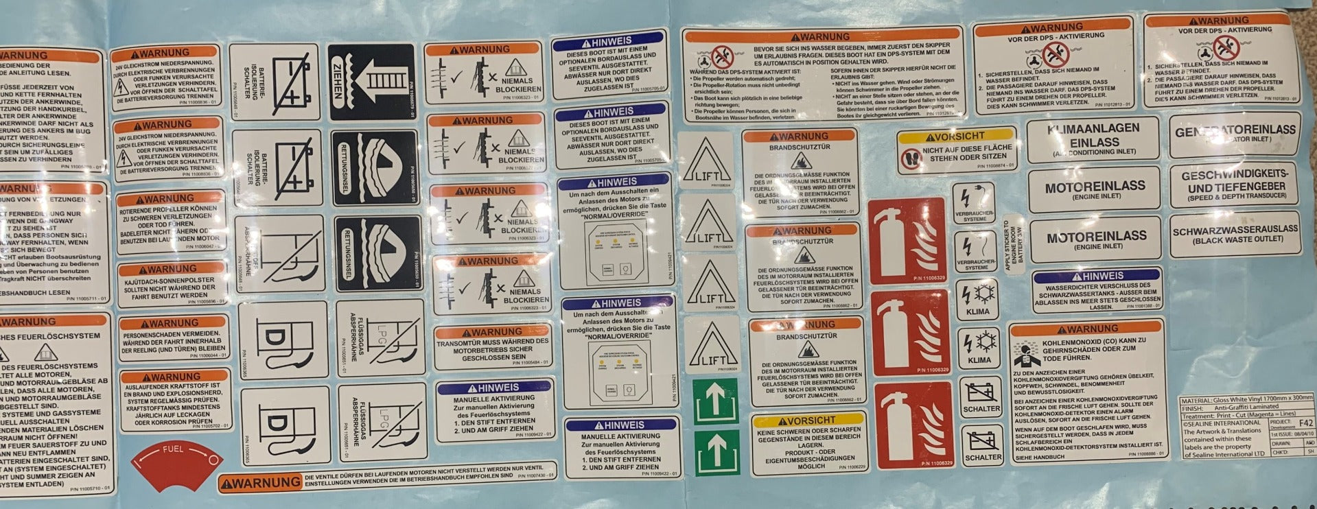Multi Sticker Set for F42 in German
