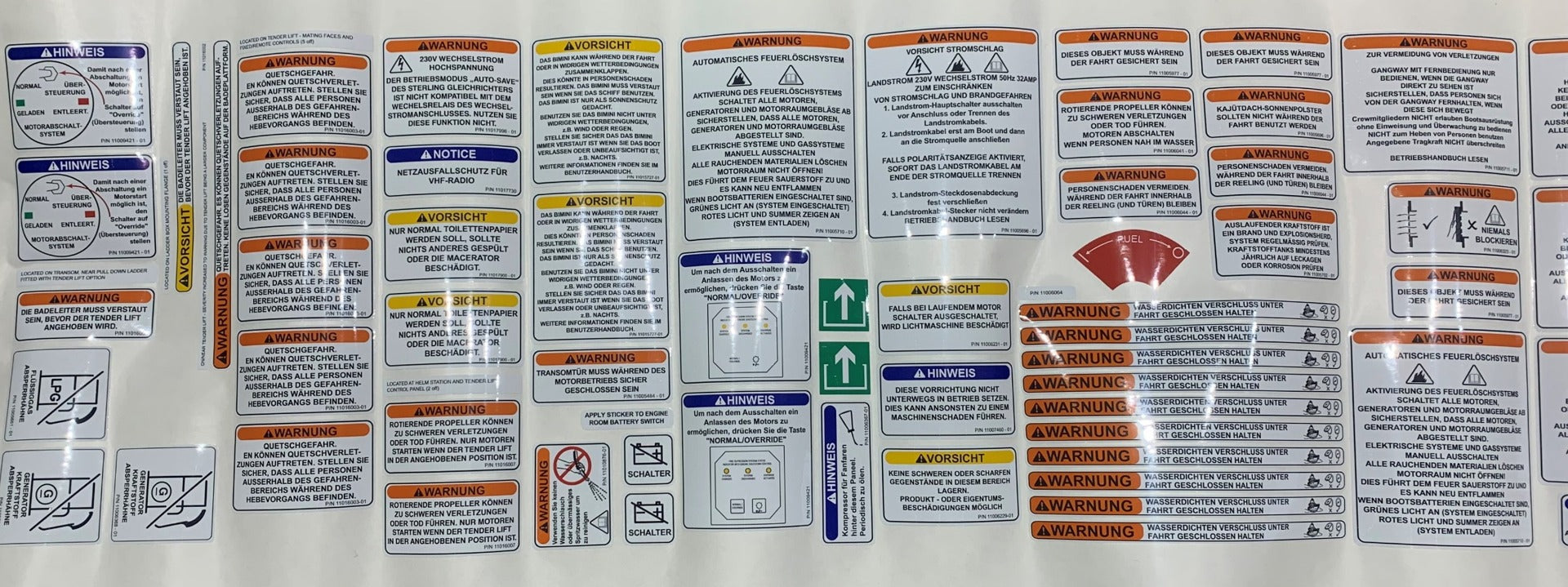 Multi Sticker Set for F48 in German