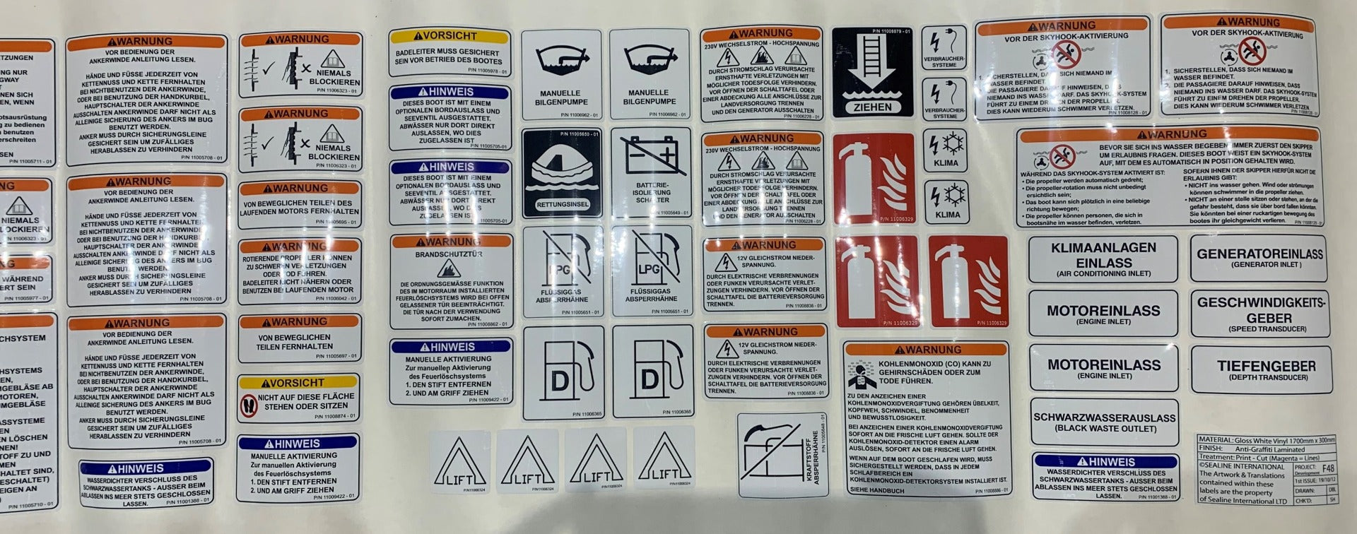 Multi Sticker Set for F48 in German