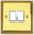 2 Gang Brass Switch (Rope Edge)