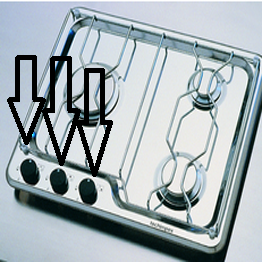 3 BURNER HOB S/STEEL REPLACEMENT KNOB