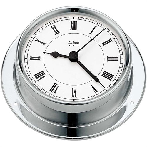 CLOCK CHROME 85MM WHITE DIAL