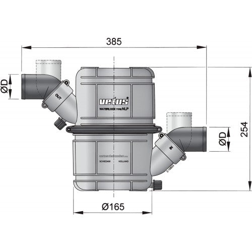 GENERATOR EXHAUST NLP40 PLASTIC WATERLOCK