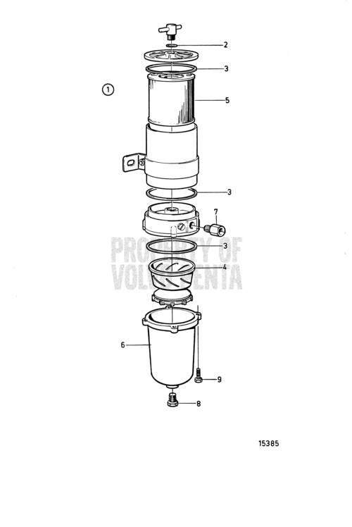 VOLVO PENTA FUEL FILTER WATER SEPARATOR 63'S  RINA APPROVED 877768