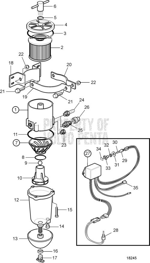 VOLVO PENTA FUEL FILTER WATER SEPARATOR RINA APPROVED 877763