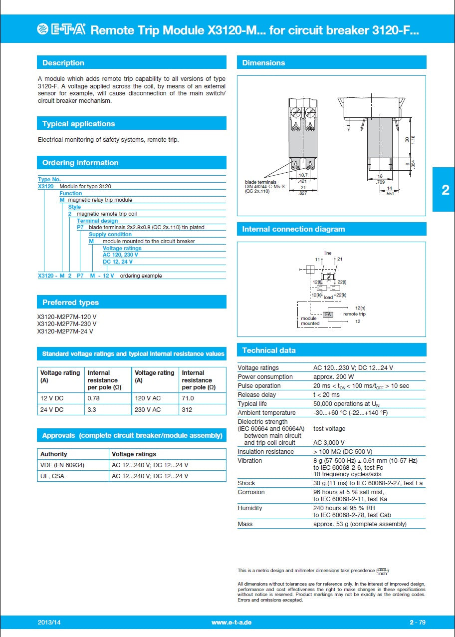 20AMP BREAKER 3120-F511-P7T1-W01DT-20A