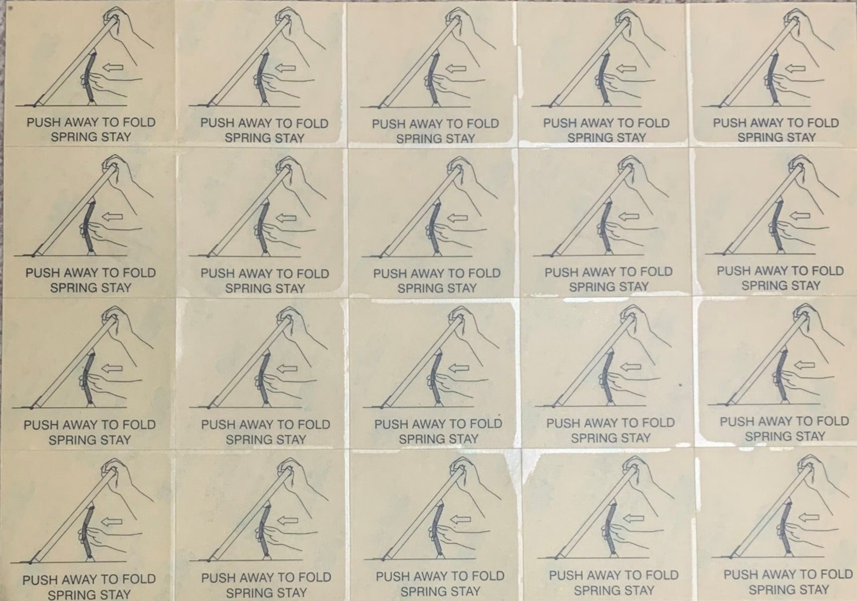 "Push Away" Transparent Sticker (For Spring Stays) 20 Sheet