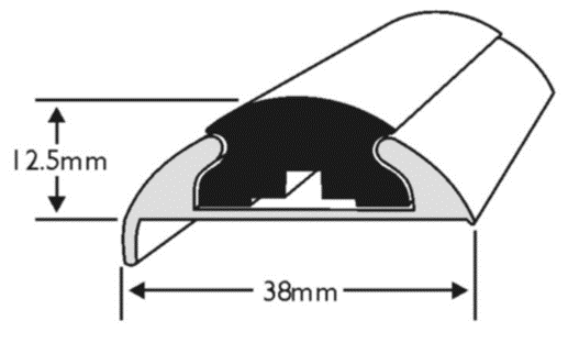 Black Fender Rubbing Strake Insert for 38mm Aluminium Profile