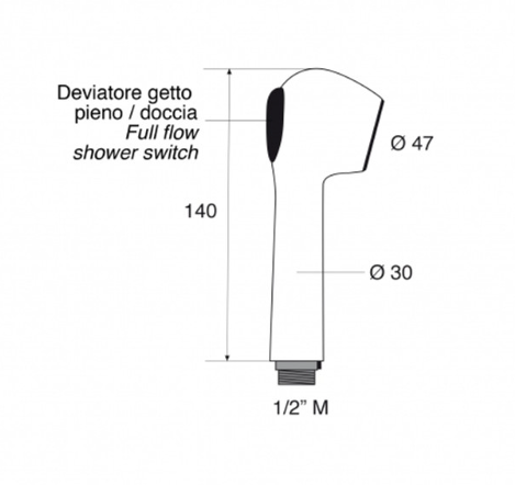 Shower Mixer Tap Unit w/ Pull Out Head with Tap/Shower Switch
