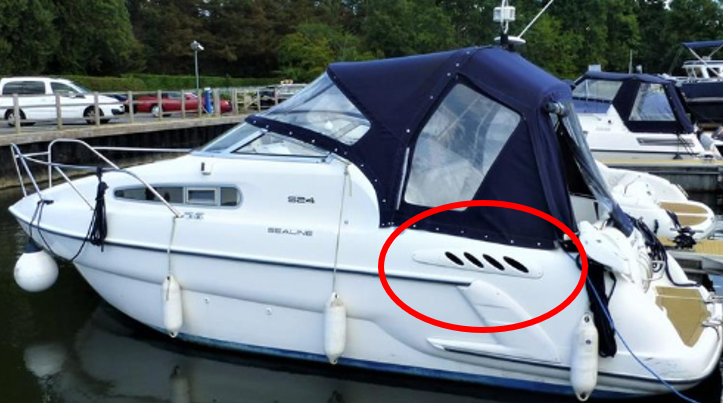 EXAMPLE OF VENT ON BOAT. NOT THE VENT IN STOCK (see next photos)