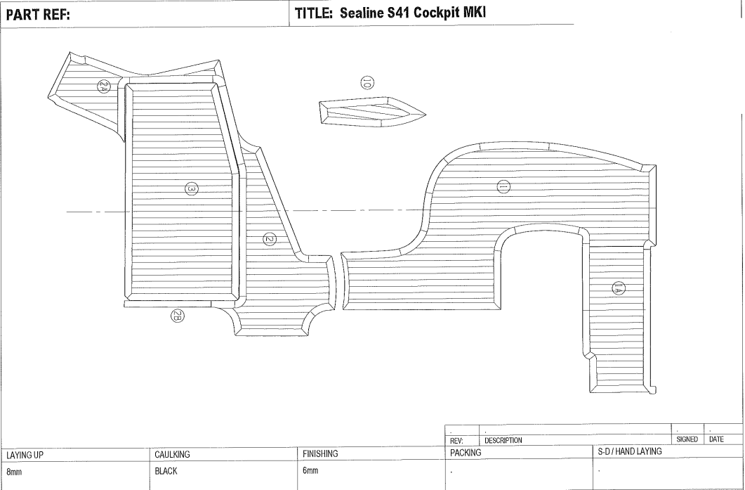 Sealine S41 Cockpit Teak Set