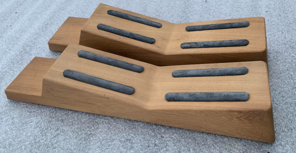 Sealine SC38 Dinghy Fold Out Chock Teak Insert (Pair)